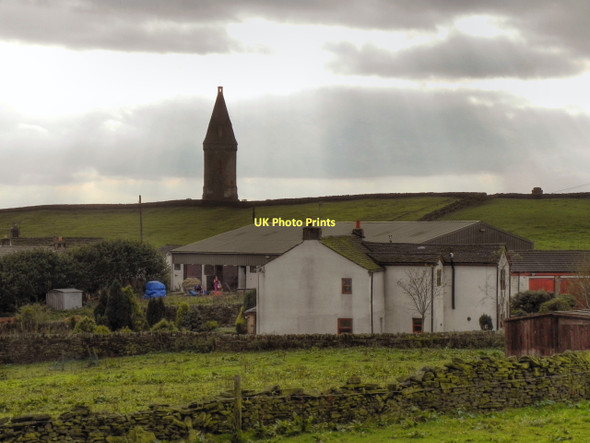 Photo 6"x4" Broadcarr Farm and Hartshead Pike Mossley\/SD9701 c2011