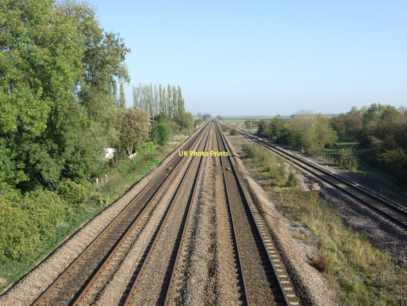 Photo 6"x4" Railway towards York Bolton Percy c2011