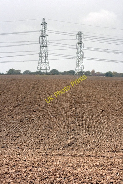 Photo 6"x4" Pylons in Harrowed Field Grindon\/NZ3925 c2009