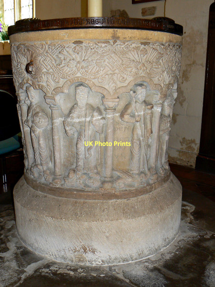 Photo 6"x4" Font (2) St Leonard\u00e2\u0080\u0099s Church, Stanton Fitzwarren Stanton Fitzwarren c2011