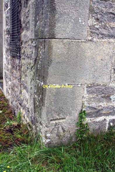 Photo 6"x4" Benchmark on Mortuary Chapel Spennithorne c2011