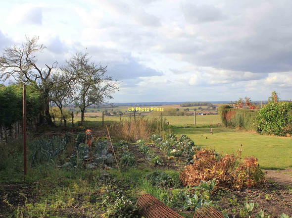 Photo 6"x4" Vegetable garden and view WNW Ufton c2011