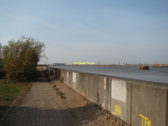 Photo 6"x4" View across the river to Barking Thamesmead c2011