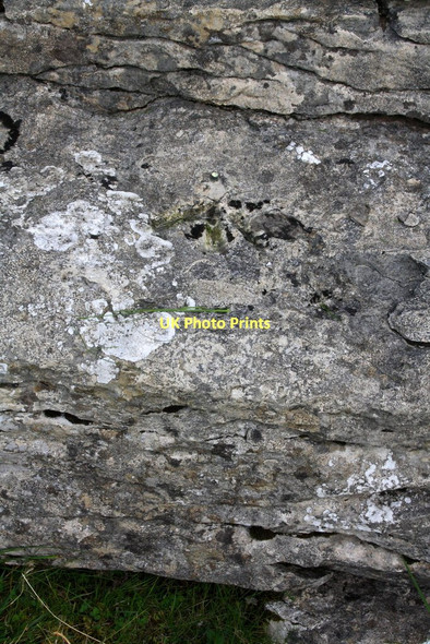 Photo 6"x4" Benchmark on rock shelf beside Marsett footpath Marsett c2011
