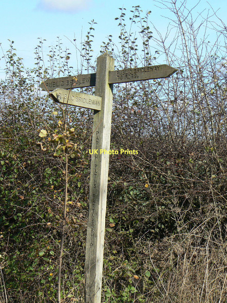 Photo 6"x4" Bridleway fingerpost Owthorpe c2011