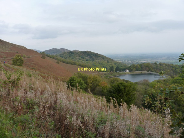 Photo 6"x4" British Camp reservoir from high above Little Malvern c2011