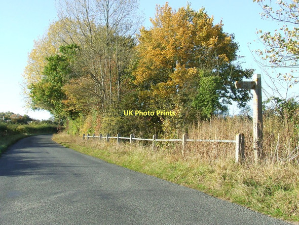 Photo 6"x4" Road And Footpath Sign Post Hickford Hill c2011