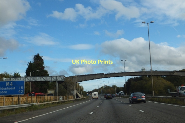 Photo 6"x4" Footbridge over M4 and B3270 Great Lea Common c2011