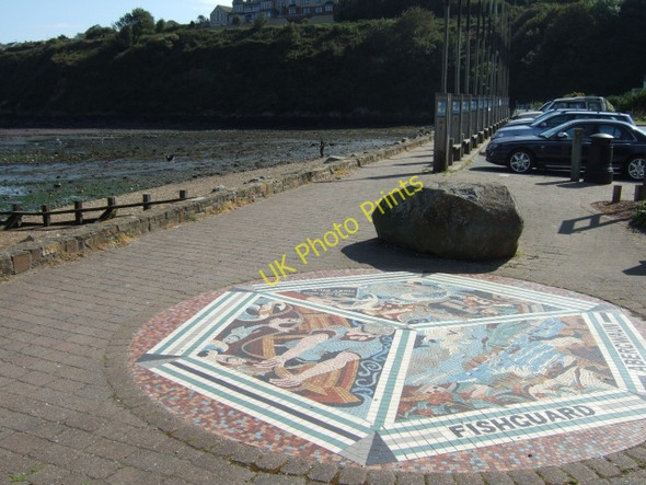 Photo 6"x4" Mosaic and footpath on the Parrog Fishguard\/Abergwaun c2009