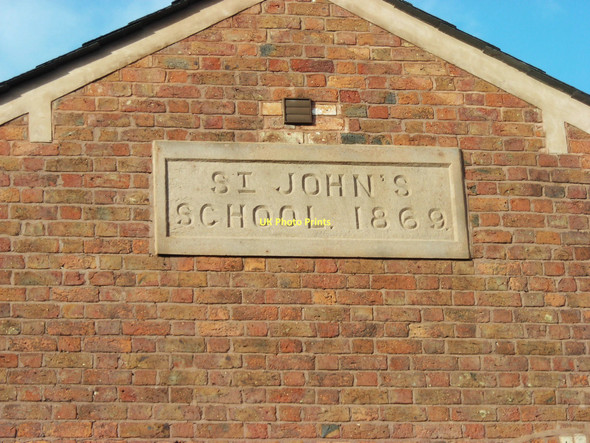 Photo 6"x4" Punctilious punctuation (on St. John's School date stone) Macclesfield c2011