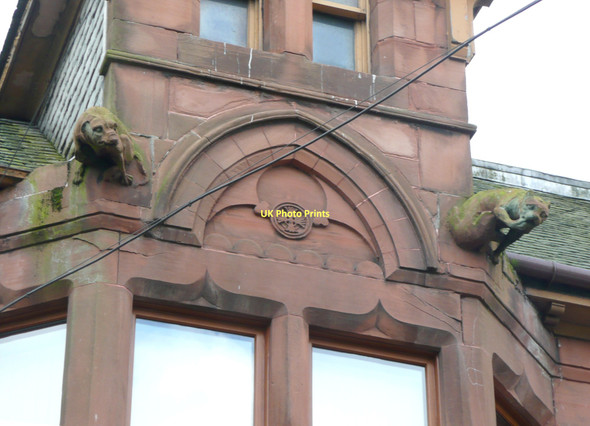 Photo 6"x4" Dogs on a building Stranraer c2011