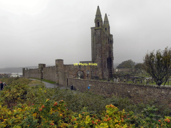 Photo 6"x4" St Andrew's Cathedral from East Scores St Andrews c2011