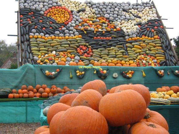Photo 6"x4" Gourds and Pumpkin Display Slindon\/SU9608 c2011