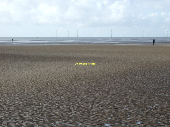 Photo 6"x4" Blundellsands, low tide Crosby\/SJ3198 c2011