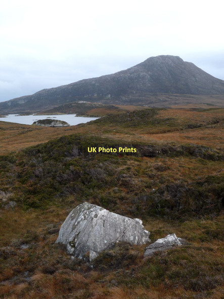 Photo 6"x4" Loch Obisary and Eaval Saighdinis c2011