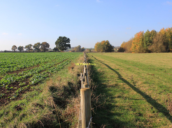 Photo 6"x4" Fence alongside footpath to Cubbington Hunningham c2011
