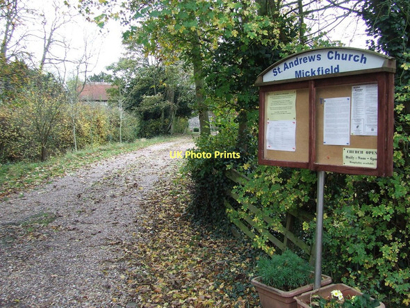 Photo 6"x4" St.Andrews Church Notice Board Mickfield c2011
