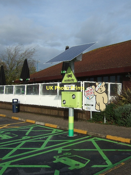 Photo 6"x4" Sedgemoor service area; charging point for electric vehicles Edingworth c2011