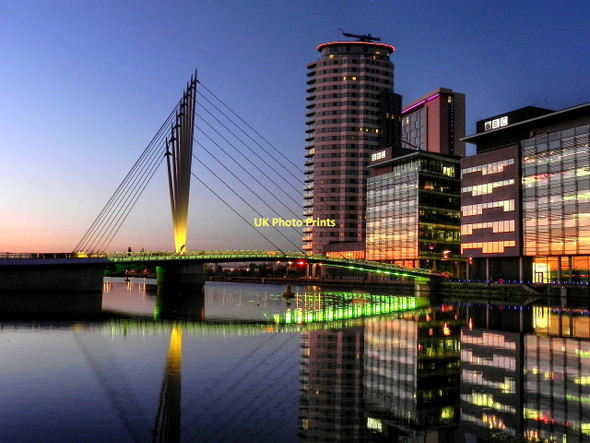 Photo 6"x4" MediaCityUK; BBC Offices and Pedestrian Swing Bridge Salford\/SJ8098 c2011