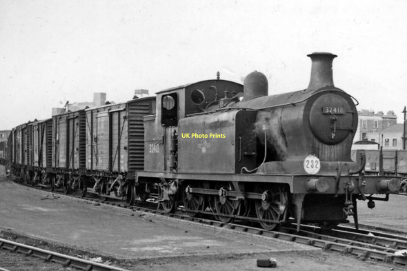 Photo 6"x4" Ex-LB&SCR 0-6-2T shunting at Bricklayer's Arms Goods Bermondsey c1959