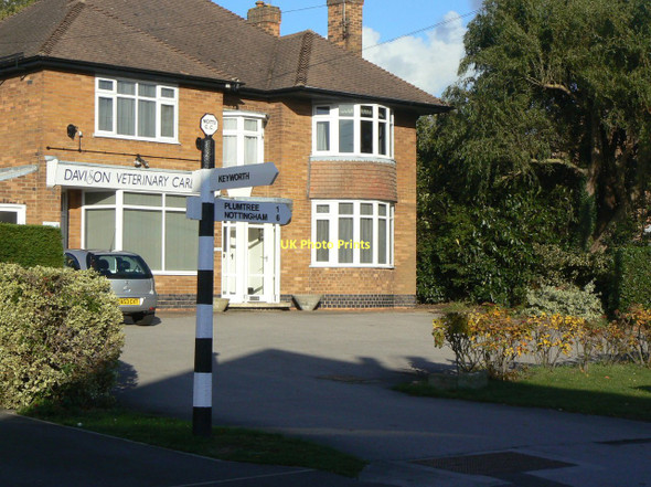 Photo 6"x4" Fingerpost at the junction of Nottingham Road and Debdale Lane Plumtree Park c2011