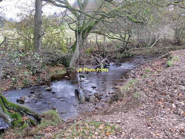 Photo 6"x4" Spare tyre over Northdale Beck Rosedale Abbey c2011