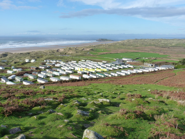 Photo 6"x4" Hillend campsite from the northern end of Rhossili Down Hillend\/SS4191 c2011
