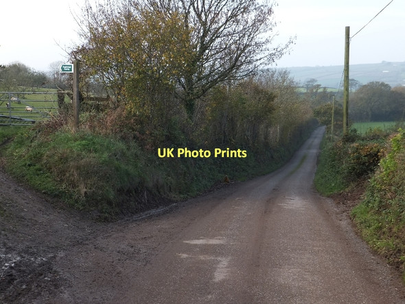 Photo 6"x4" Minor road to Eastington with byway to left Middlecott\/SS7507 c2011