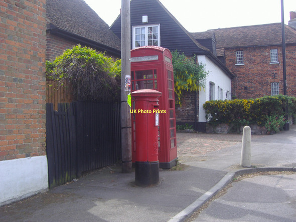 Photo 6"x4" Phone box and letter box on Northaw Road West Potters Bar c2009