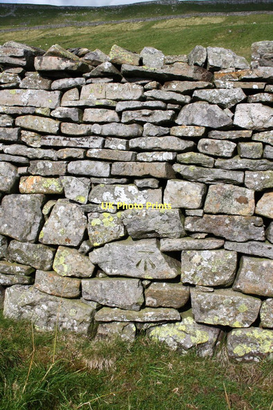 Photo 6"x4" Benchmark on wall on NE side Carpley Green Road Cubeck c2011