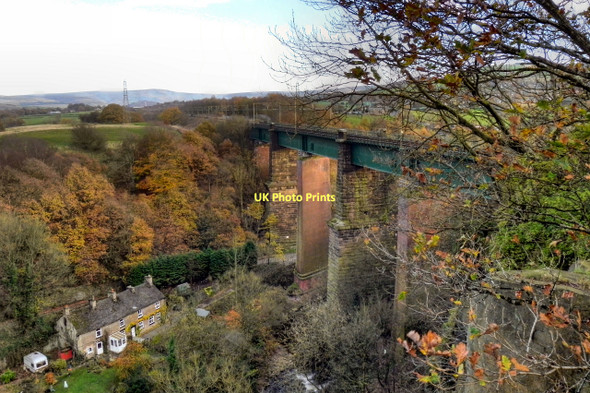 Photo 6"x4" Etherow Viaduct, Broadbottom Charlesworth c2011
