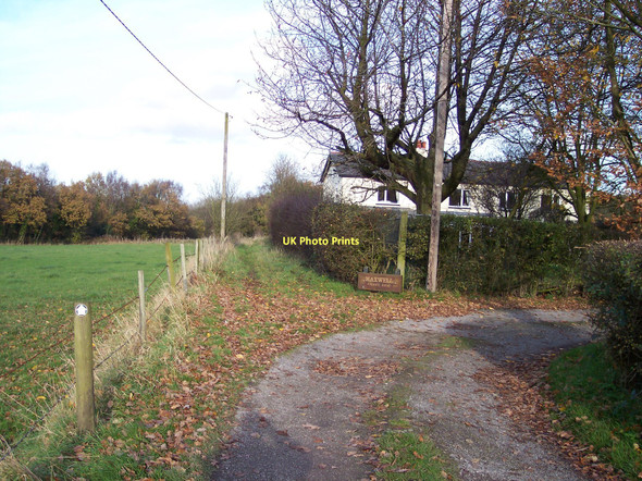 Photo 6"x4" Public Footpath sign shows the right of way Little Scotland c2011