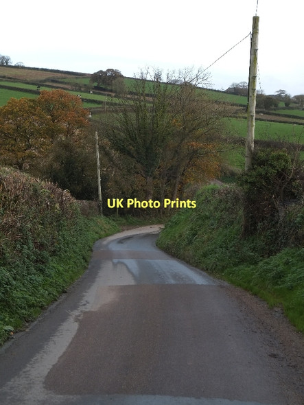 Photo 6"x4" Slope into valley between Lapford and Eastington Lapford c2011