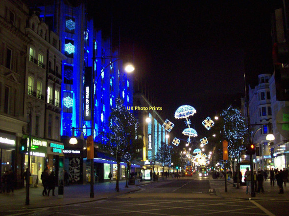 Photo 6"x4" Oxford Street, Xmas decorations 2011 Westminster c2011