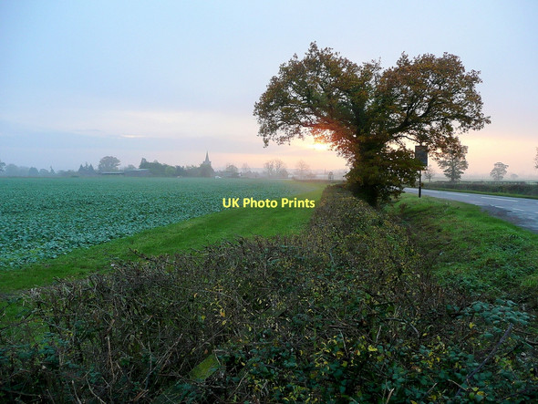 Photo 6"x4" Dawn over Staunton 2 Hethelpit Cross c2011