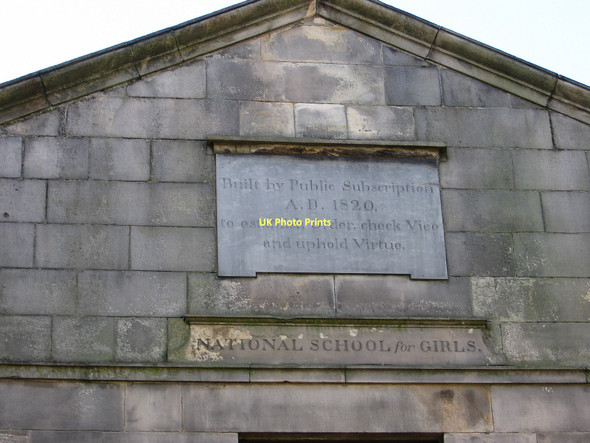 Photo 6"x4" Lancaster - National School for Girls inscription Lancaster c2011