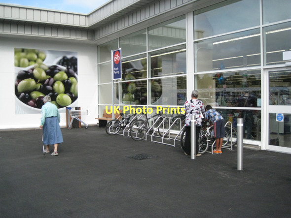 Photo 6"x4" New cycle racks, extended Tesco Warwick Warwick c2011