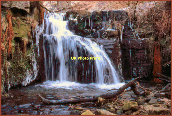 Photo 6"x4" Waterfall. Winter Silsden c2009