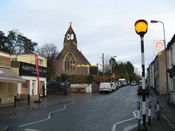 Photo 6"x4" Merthyr Road, looking towards St Michael's and All Angels Church Tongwynlais c2011