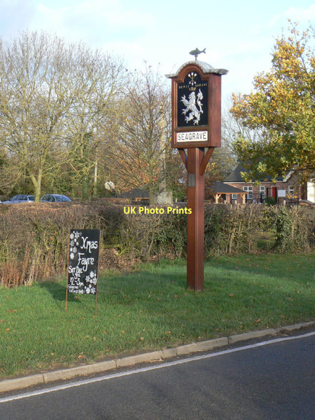 Photo 6"x4" Seagrave village sign Seagrave c2011