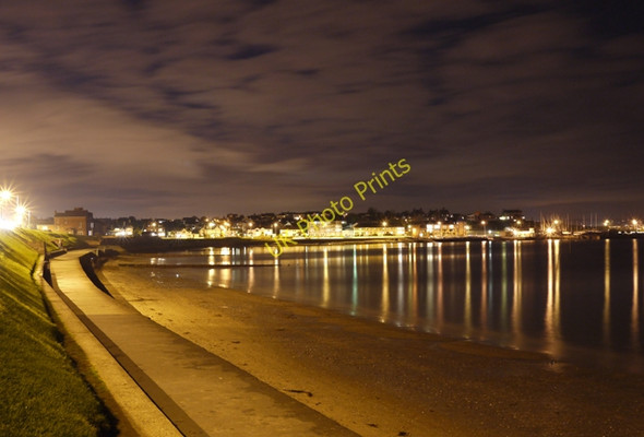 Photo 6"x4" Ballyholme Beach at night Bangor\/J5081 c2009