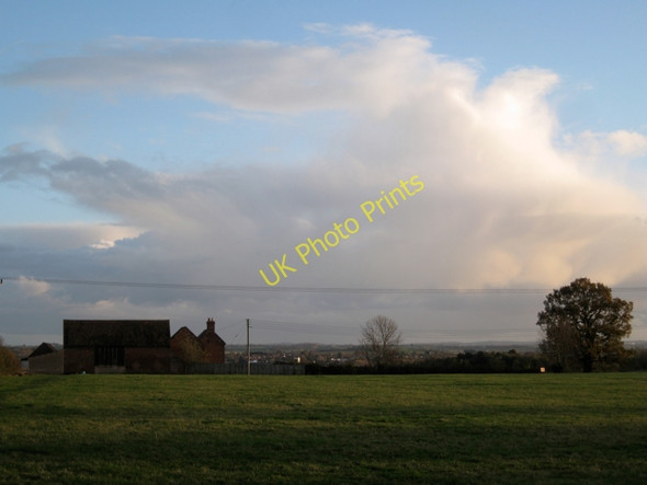 Photo 6"x4" Redhouse Farm riding school and distant shower cloud Royal Leamington Spa c2009