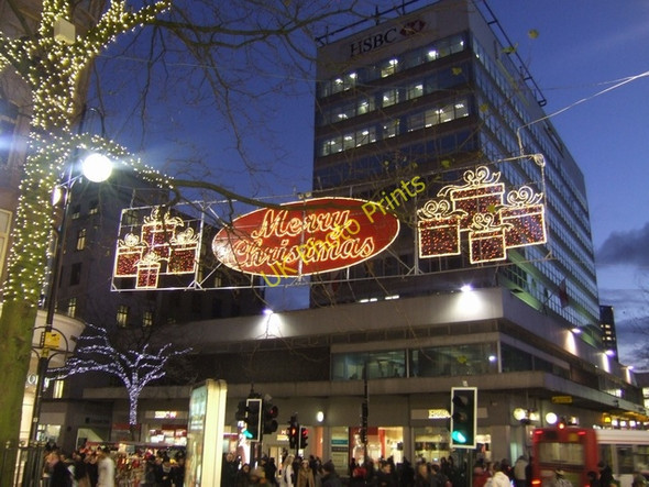 Photo 6"x4" Merry Christmas - Corporation Street Birmingham c2009