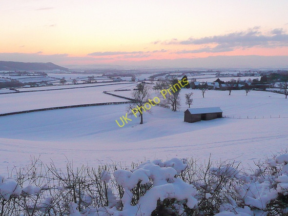 Photo 6"x4" Wintery view over Felhampton Crow Hill\/SO6326 c2010