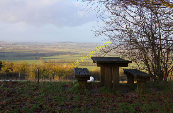 Photo 6"x4" Picnic table by the car park Woolstone\/SU2987 c2010