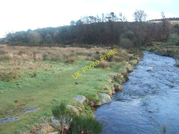 Photo 6"x4" Looking downstream from Postbridge clapper bridge Bellever c2010