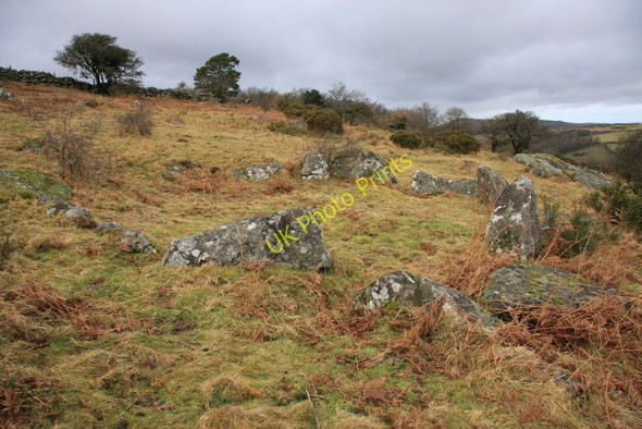Photo 6"x4" Hut circle south-east of Honeybag Tor Bonehill\/SX7277 c2010