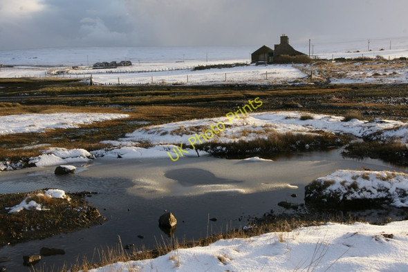 Photo 6"x4" Voehead, Baltasound, in the snow Voesgarth c2010