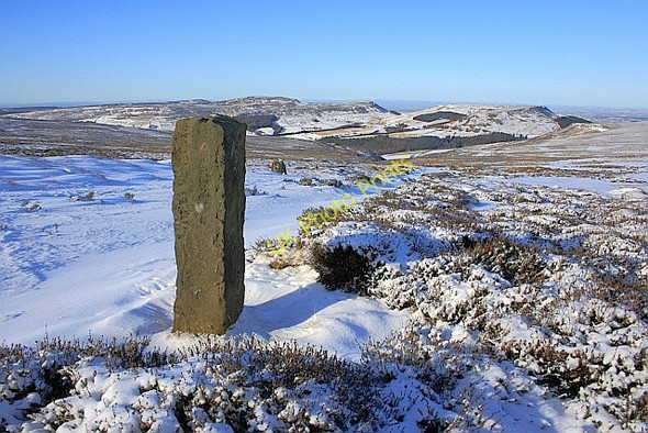 Photo 6"x4" Boundary Stone, Urra Moor Urra c2010