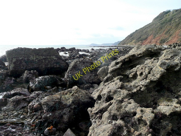 Photo 6"x4" Branscombe Ebb rocky coast Branscombe c2010